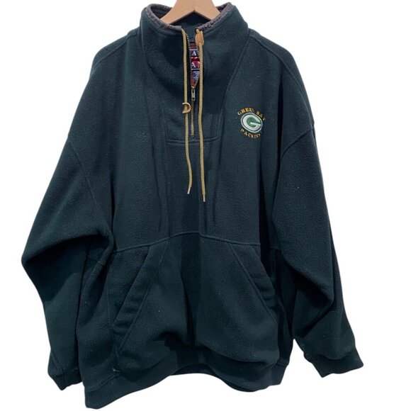 Vintage Green Bay Packers Quarter Zip Green Men's XL NFL Football Tailgate - Picture 2 of 5